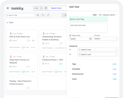 add tasks inside pods